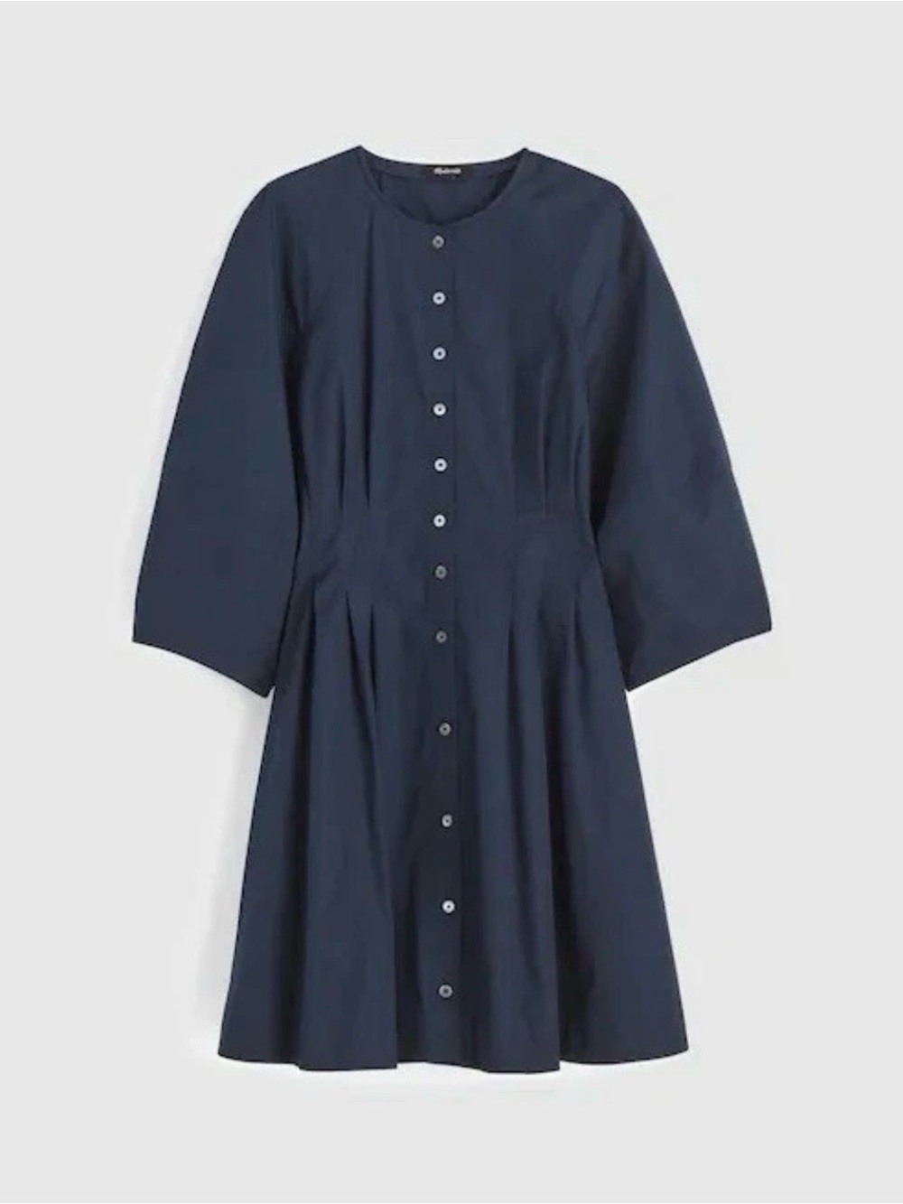 Madewell Sculptural-Sleeve Pleated Mini Dress in Navy Size 4 NWI $128 NZ961